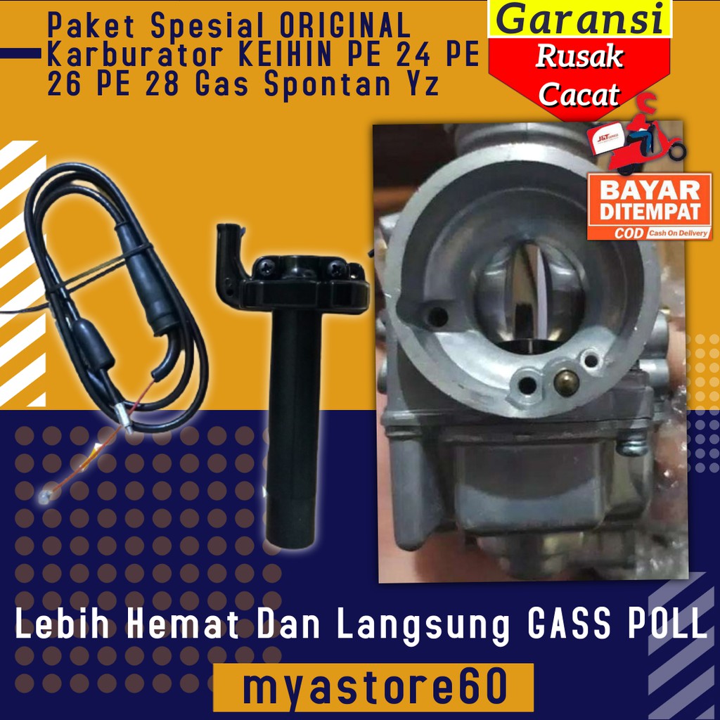 PAKET PROMO ORIGINAL Karburator Karbu Keihin PE 24 PE 26 PE 28 Plus Gas Spontan Keihin