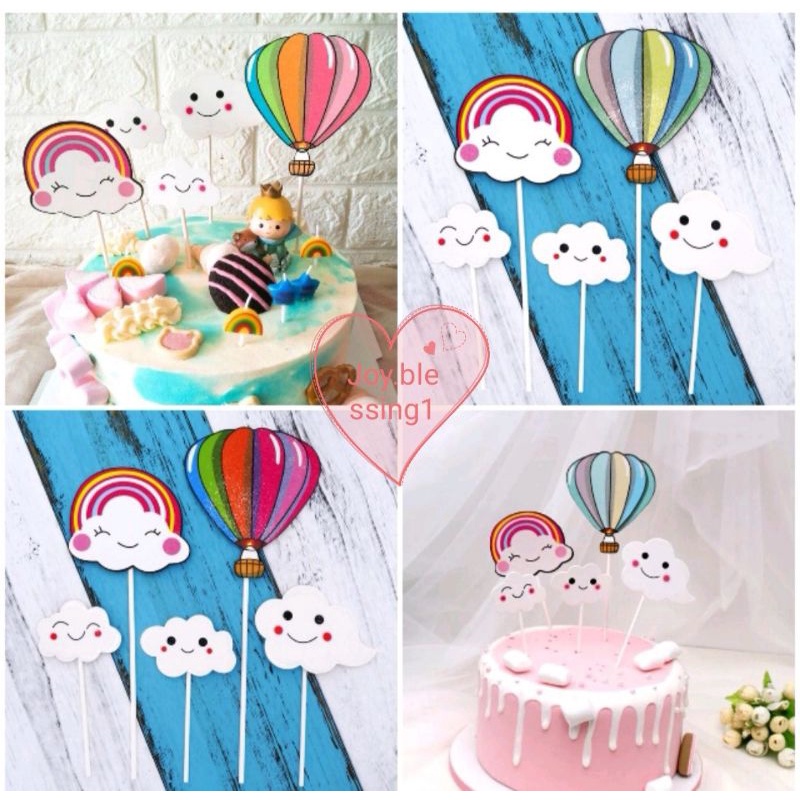 TOPPER CAKE BALON UDARA /TOPPER AWAN PER SET