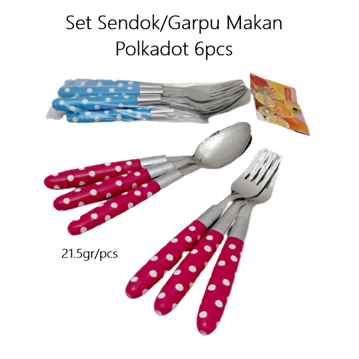 Set Sendok 3's +Garpu 3's Polkadot