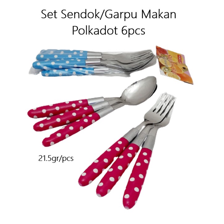 Set Sendok 3's +Garpu 3's Polkadot