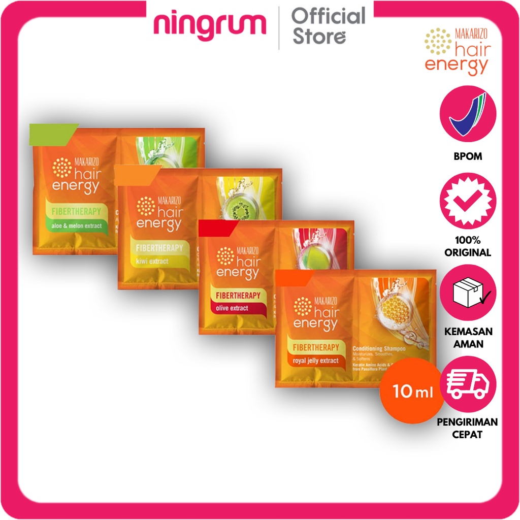 Ningrum - MAKARIZO Hair Energy Shampoo Sachet 9ml (2sachet) | Fibertherapy Shampo Sampo - 6301