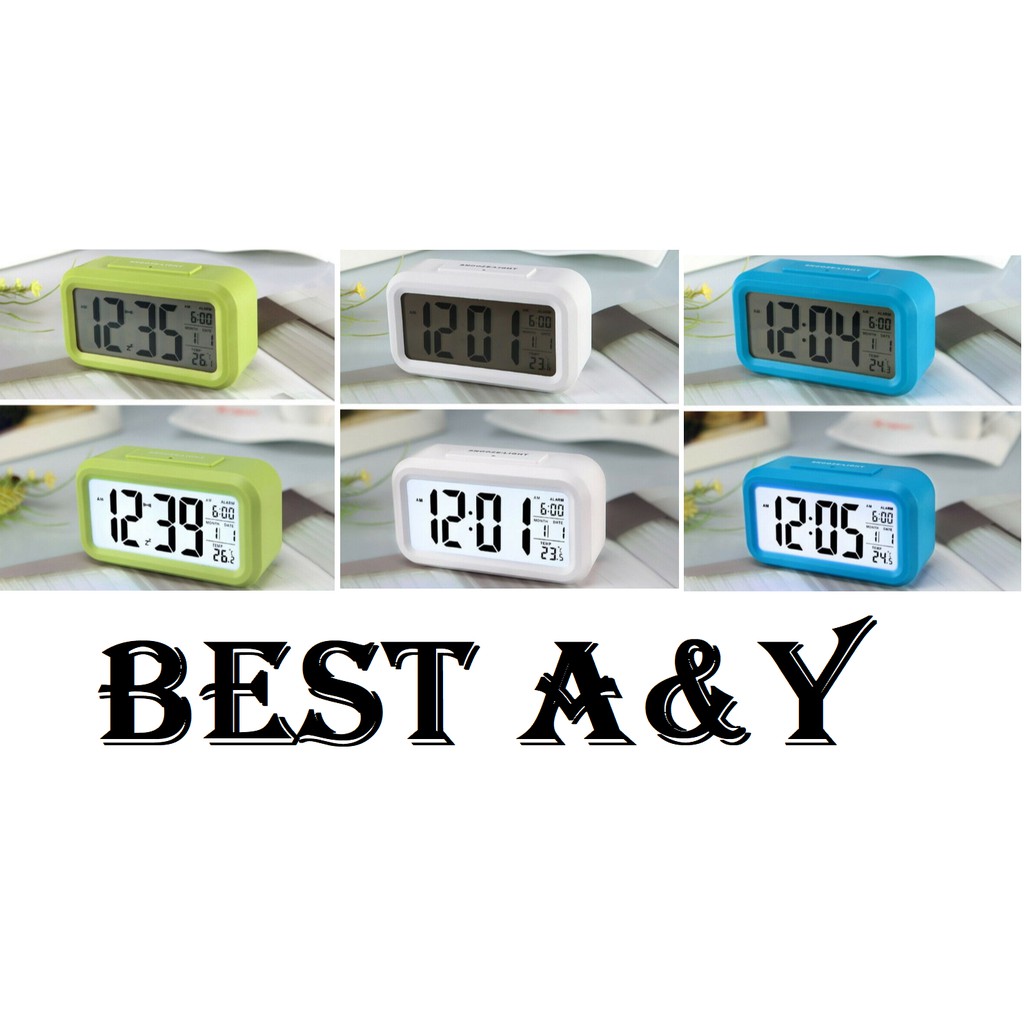 Digital Snooze LED Alarm Clock Backlight Time Calendar Thermometer Temperature JP-9901 Jam Meja Pint