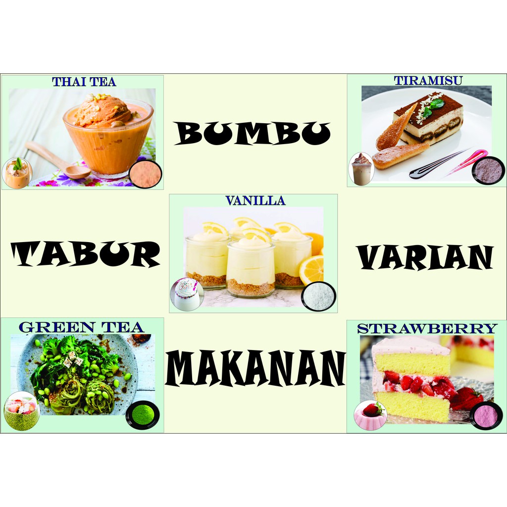 BUBUK TABUR MANIS TERBAIK GREEN TEA STRAWBERRY THAI TEA TIRAMISU VANILA ENAK MURAH REKOMENDASI BUMBU