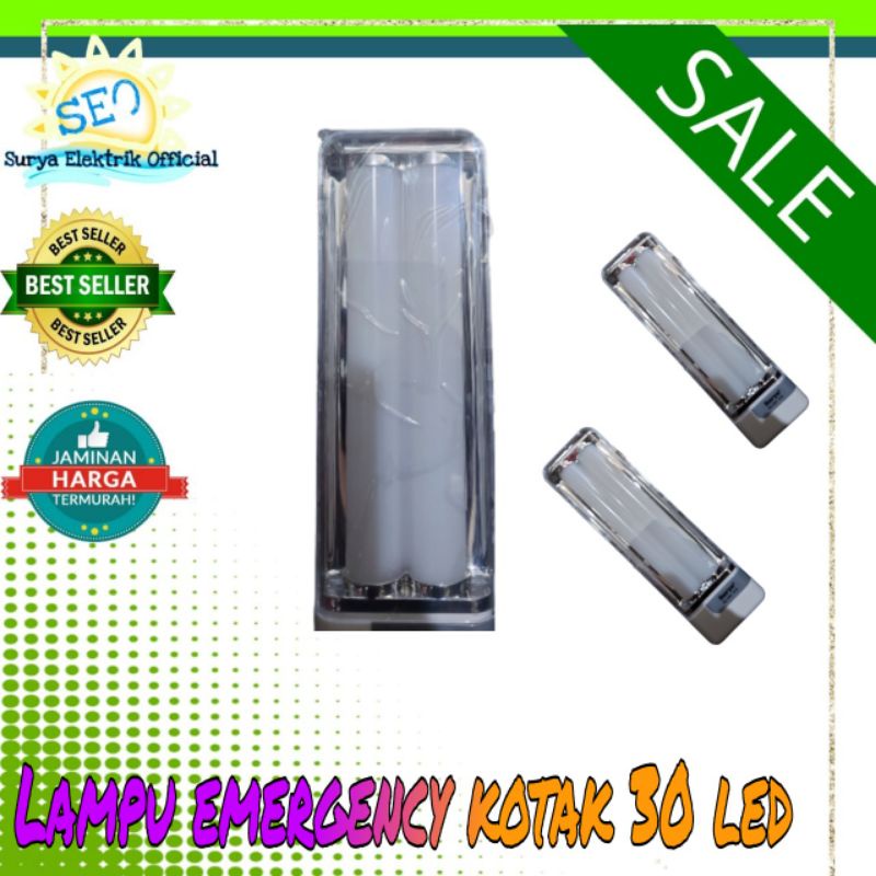Lampu led / Emergency led kotak 30 led plus kabel power dan aki cash
