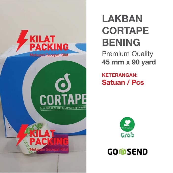 

Lakban Cortape 2 inch 45 mm (90 yard) Bening Spek Daimaru Satuan