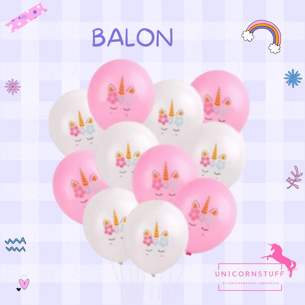 5PCS Balon Latex Unicorn Pesta Dekorasi