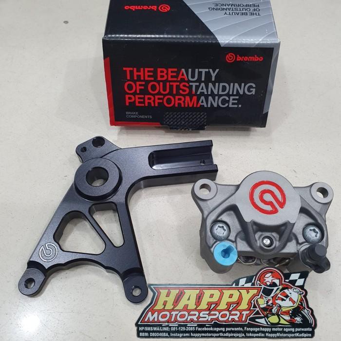 Jual Paket Rem Belakang ZX25R Kaliper Brembo 2P Red ORI+Bracket Brembo ORI Murah