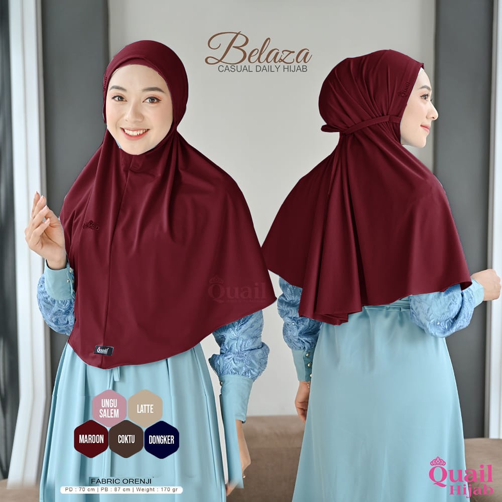 RESTOKKK!!!!!!!  BELAZA  ORIGINAL QUAIL HIJAB | BERGO TALI QUAIL | JILBAB QUAIL | ORIGINAL TANGAN PERTAMA-2