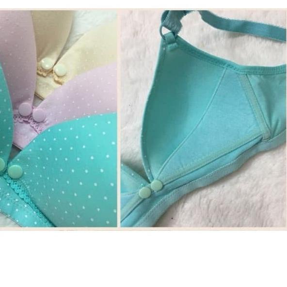 ✾ Bra Menyusui / BH Menyusui Nursing Bra chelyne Polka 639 tanpa kawat - 40, Tosca ◄