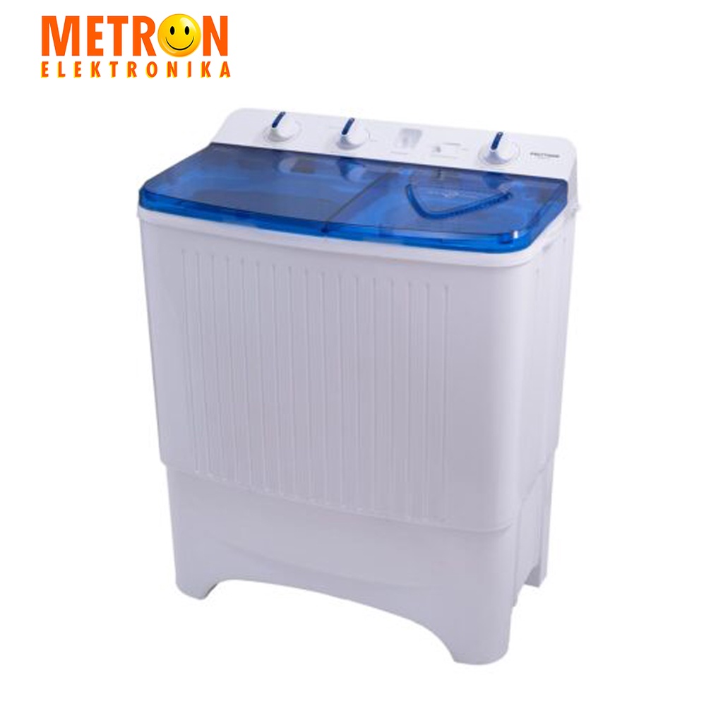 POLYTRON PWM 701 B - BIRU MESIN CUCI SEMI AUTO 7 KG MAGIC POUCH / PWM701B