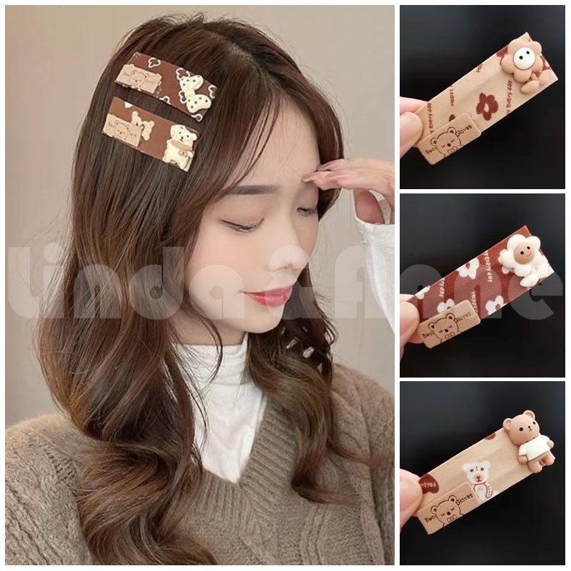 Hairpin Rambut Beruang Lucu Daily Fashion Wanita Hiasan Rambut Fashion Import