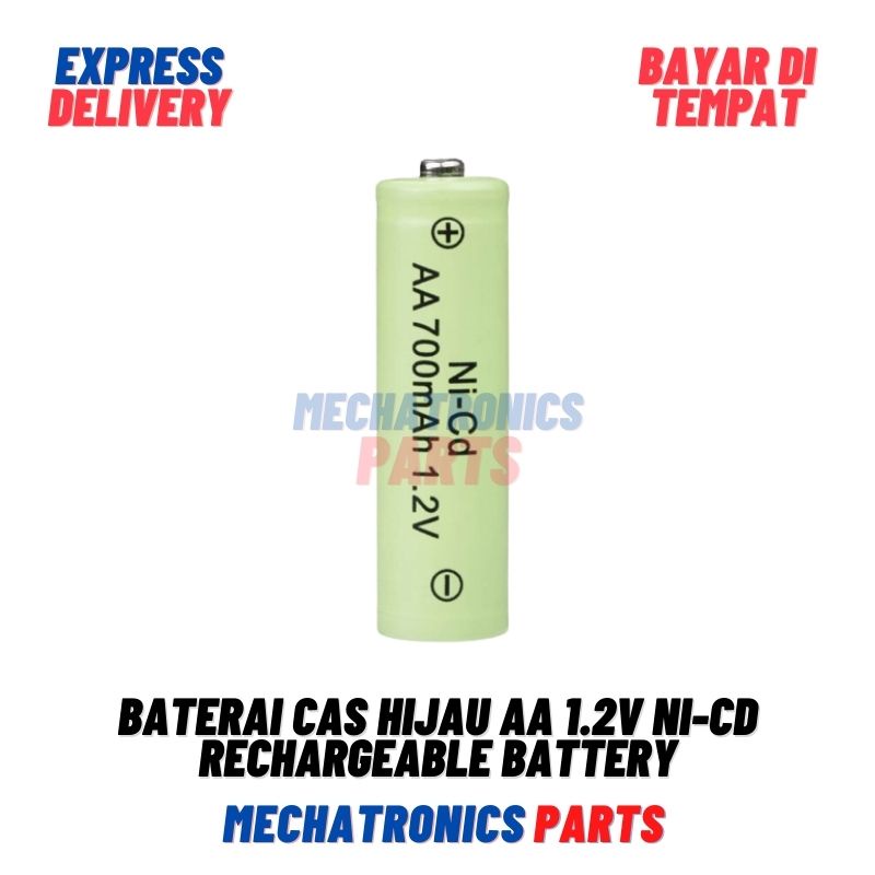 Baterai Cas Hijau AA 1.2v Ni-Cd Rechargeable Battery