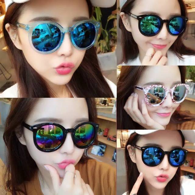 Kacamata Wanita Hitam H Polarized Retro Coating