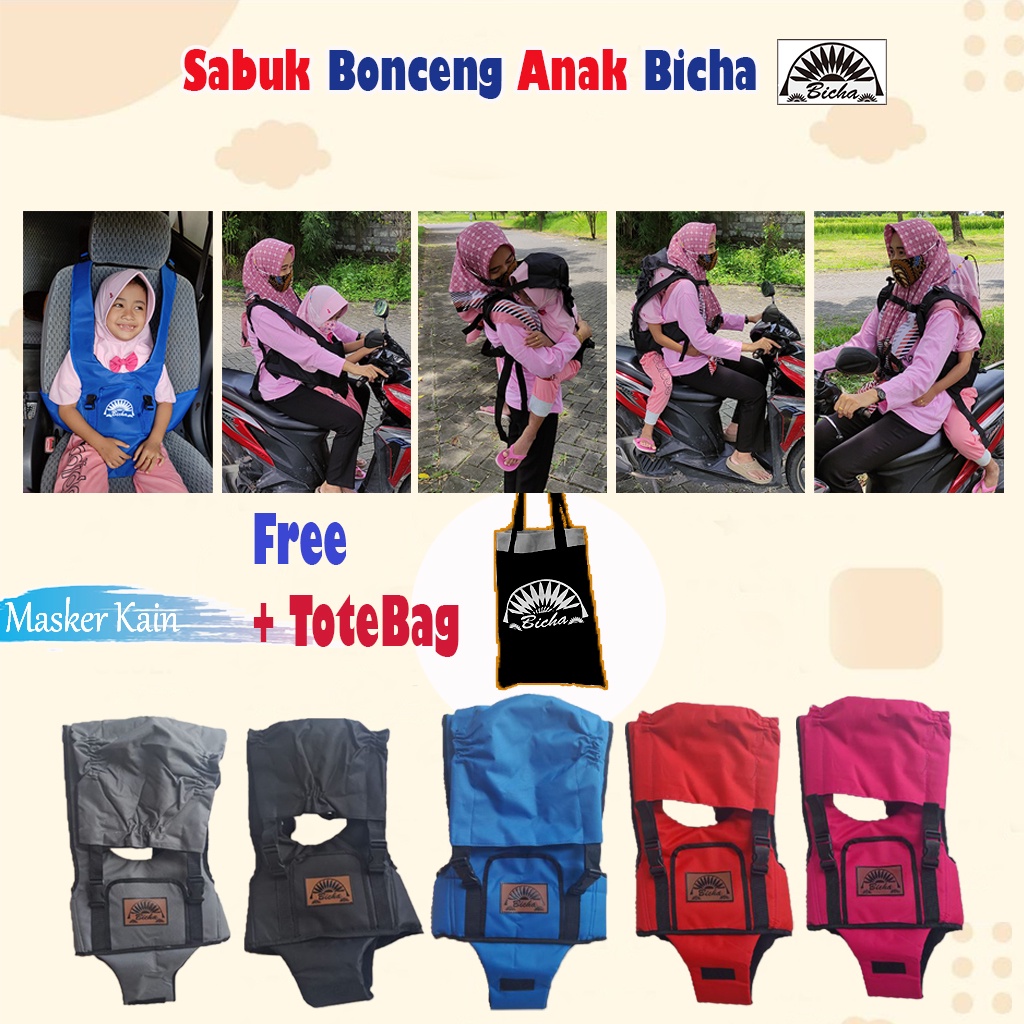 [COD] flashsale sabuk bonceng Bicha multifungsi Portable di motor dan mobil sabuk bonceng anak Bicha