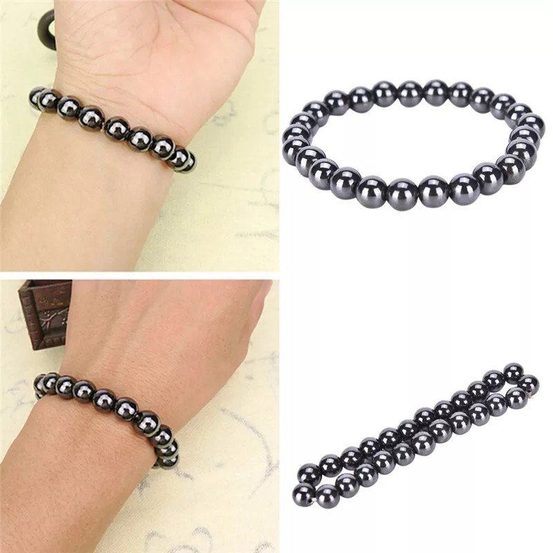 Gelang kesehatan batu hematite bulat Blustin