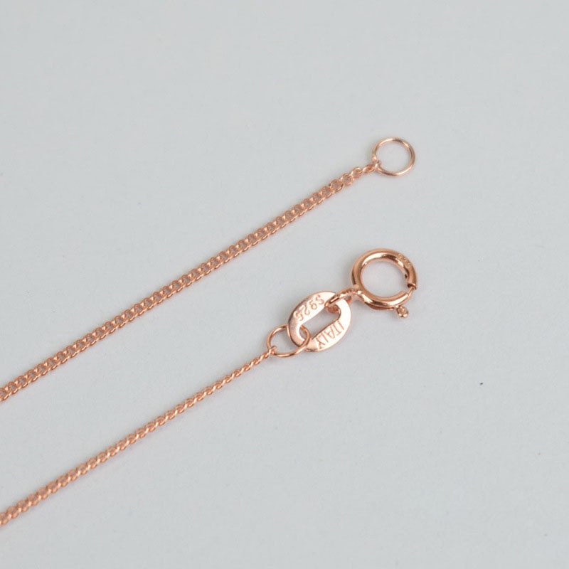 Nyata 925 sterling silver Rose Gold Kalung Wanita Klavikula rantai Gaya Yang Berbeda/Panjang 18 K Rose-gold Disepuh Rantai