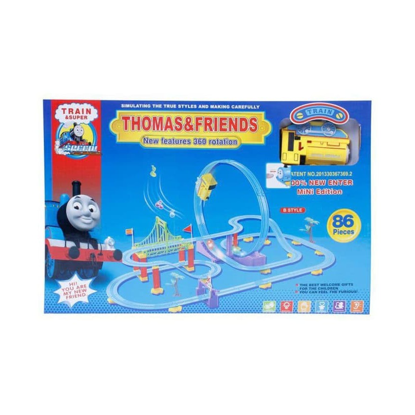 Mainan Anak Thomas and Friends 360 Rotation Roller Coaster Mini 86 Pcs