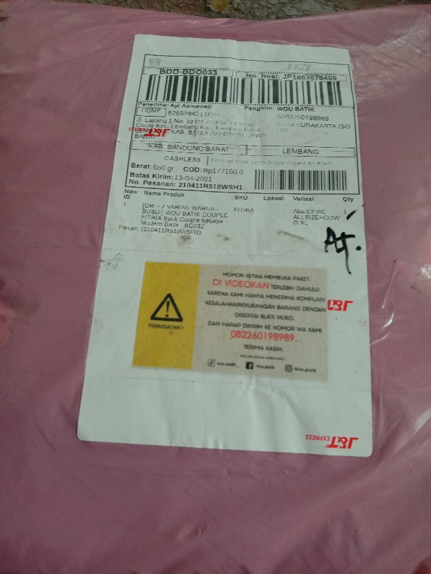 [ori - 2 Varian Warna - Busui] Wou Batik Couple Fitria Batik Couple Kebaya Modern Batik - Bg032