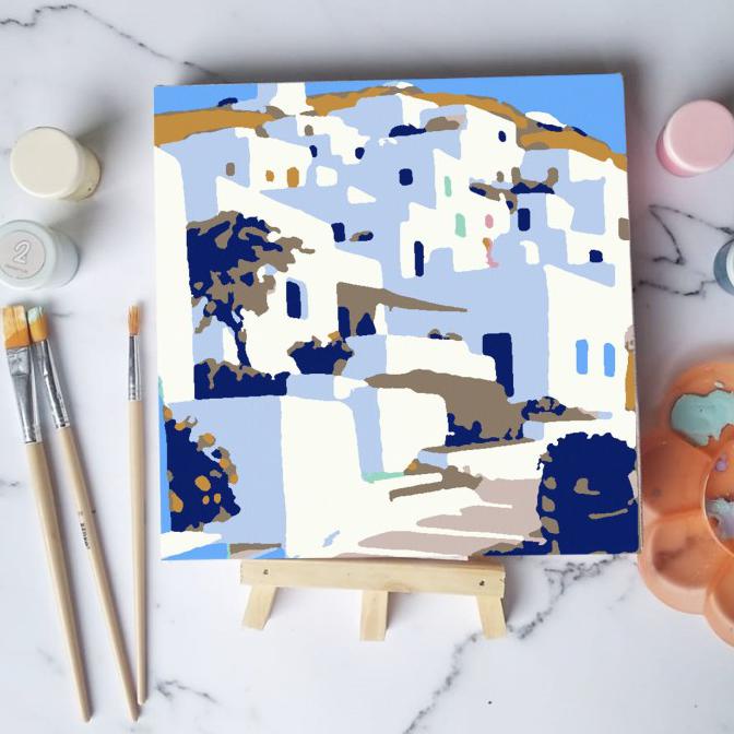 

Paint by number lukisan bangunan city versi 2 canvas 20x20 cm - city08, 15x15cm READY STOK