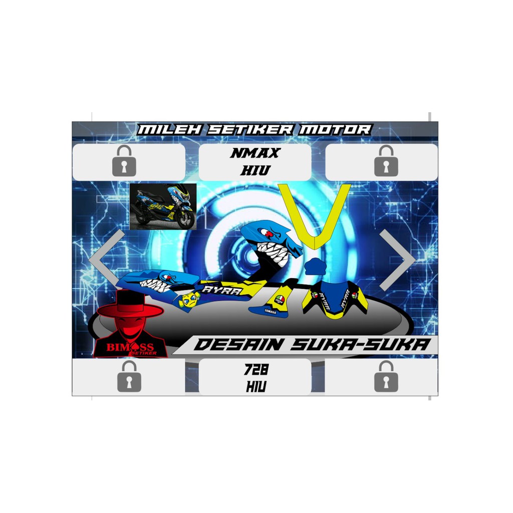 SETIKER DECAL MOTOR NMAX HIU