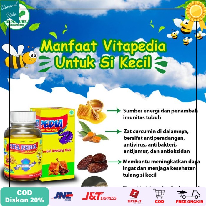 

❤COD❤ Vitapedia De Nature Madu Penambah Nafsu Makan Anak Gemuk Sehat Pintar