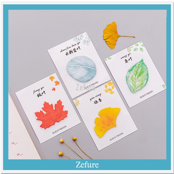 

Kertas Label Kertas label stiker kertas notes kertas tulis Kertas Memo Tempel Bentuk Daun Pembatas Buku Unik