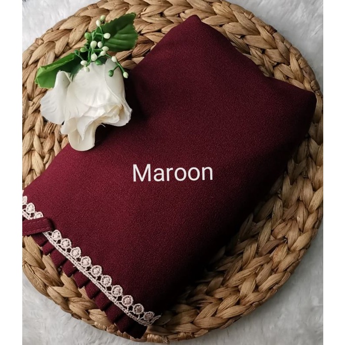BERGO MARYAM KCB-LIPIT RENDA/AL'FADANI HIJAB-Maroon