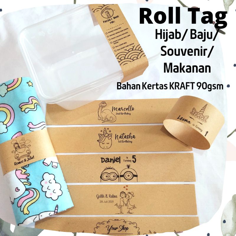 

[ISI 28-45PCS] ROLL TAG CUSTOM MURAH BAHAN KRAFT 90GSM/ROLLTAG HIJAB BAJU MAKANAN RUSTIC MURAH UNIK/ROLL HIJAB MURAH/LABEL HIJAB KRAFT MURAH NO MINIMAL ORDER