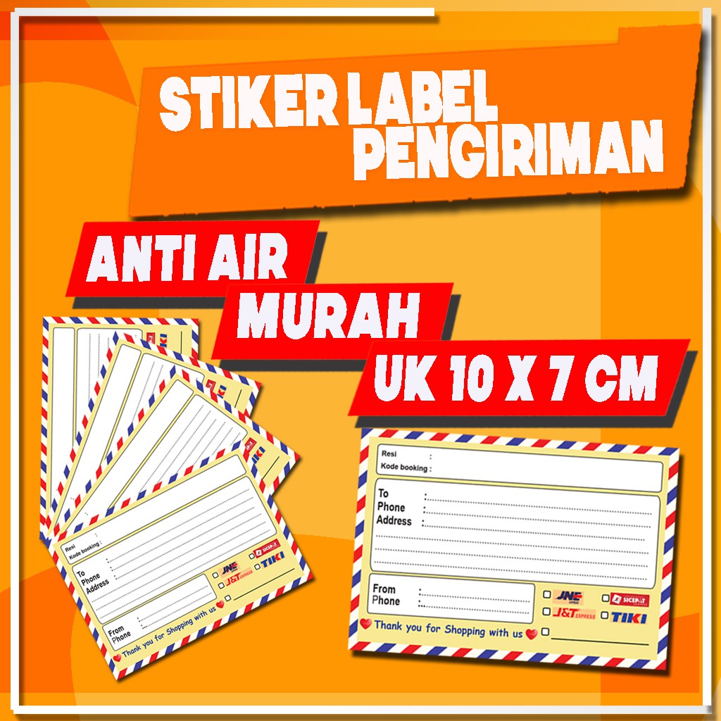

Stiker Label Pengiriman Anti Air bahan Chromo glossy 10x7 cm