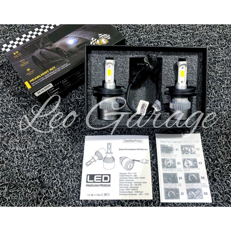BOHLAM BOLA LAMPU LAMP S9 H4 6000K HID HEADLIGHT HEAD LIGHT LAMPU UTAMA LED MOBIL