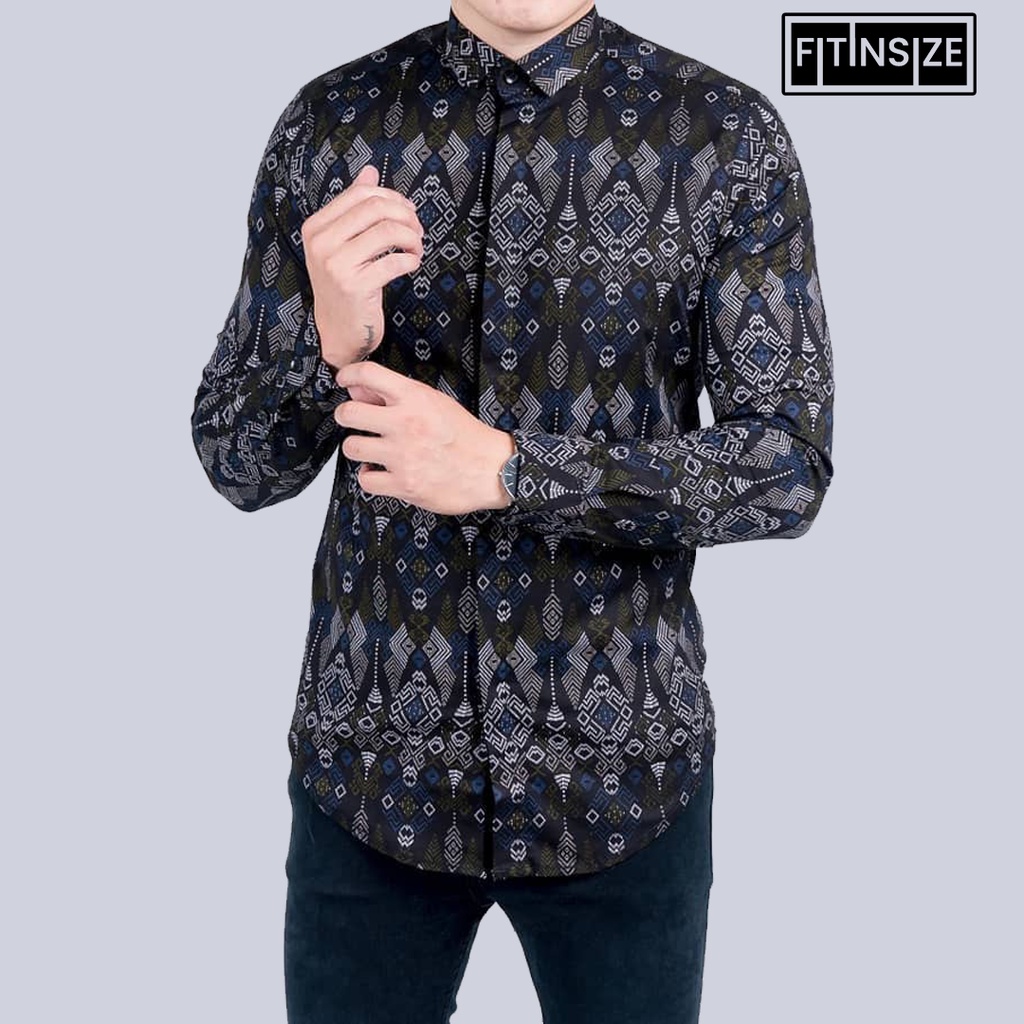 BATIK COUPLE AYAH DAN ANAK SLIMFIT KATUN STRETCH CASUAL/FORMAL BATIK COUPLE BANYAK DICARI MOTIF TORPEDO HITAM