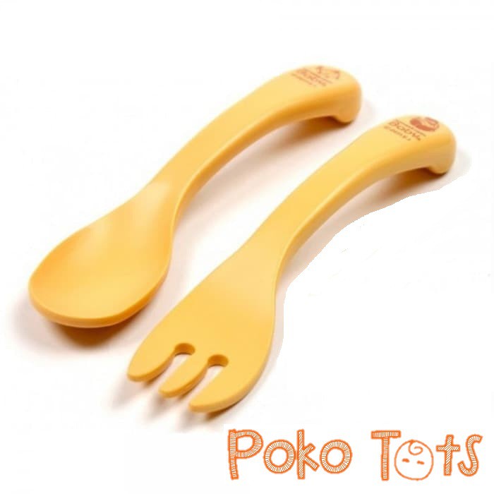 Mother's Mothers Corn Self Training Spoon &amp; Fork Set Step 2 Sendok Garpu Anak WHS