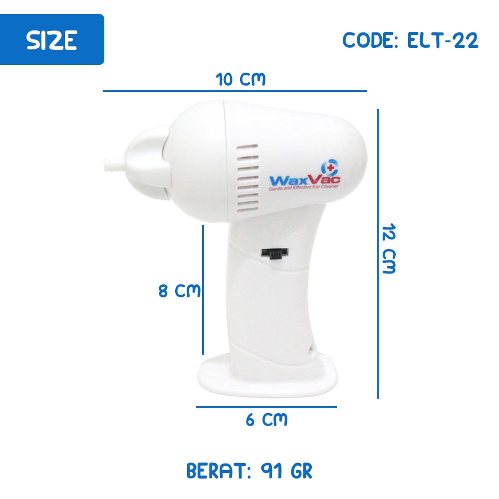 Wax Vac - Ear Vacuum - Waxvac Pembersih Telinga - WVC Gentle and Effective Ear Cleaner (ELT-22)