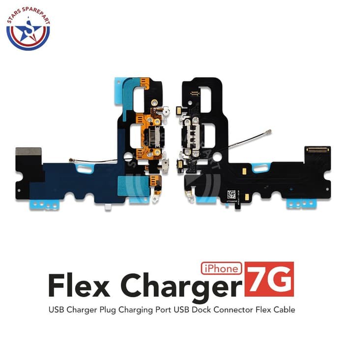 iPhone 7 Flexible Konektor Charger Charge Ori - Putih mS1
