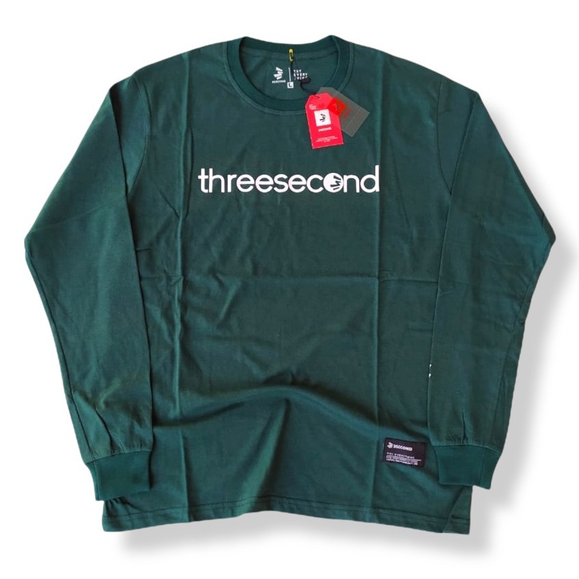 BAJU KAOS TSHIRT DISTRO LS LONGSLEEVE PRIA 3SECOND THREESECOND  THREE SECOND 3SCOND THREE SECOND 3SC