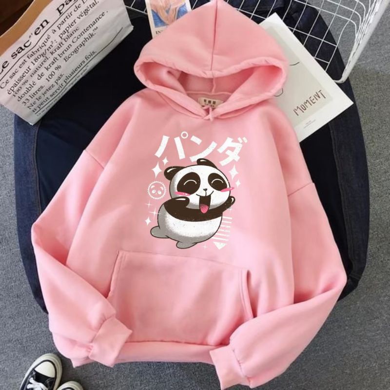 jaket sweater hoodie anak panda jepang hudy anak perempuan