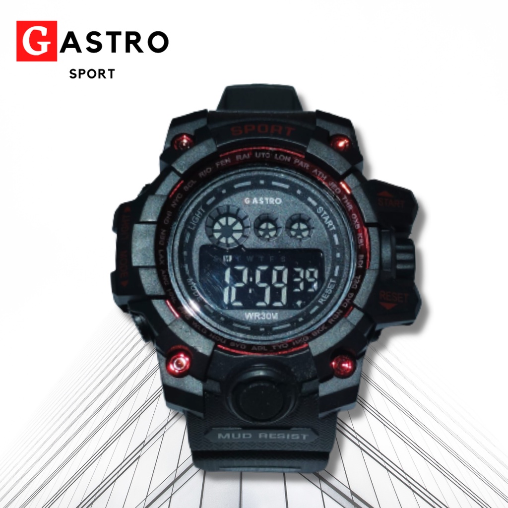 【COD】Jam tangan pria digital Gastro elektronik multifungsi tahan air Watch for men