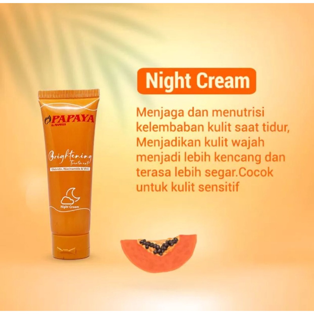 MAMAYA PAPAYA BRIGHTENING TREATMENT DAY &amp; NIGHT CREAM BPOM RESMI BERSERTIFIKASI HALAH 40GRAM