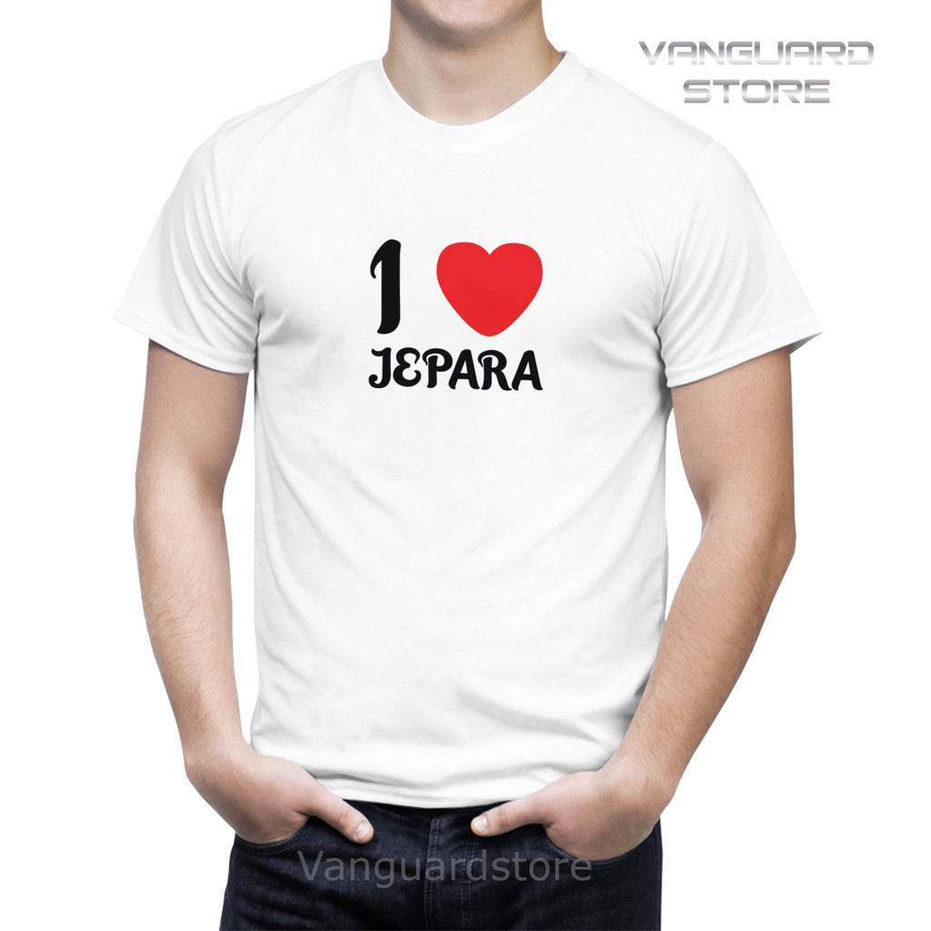 KAOS I LOVE JEPARA COMBED 20S COWOK WANITA PRIA COWO UKURAN BAYI - DEWASA JUMBO BIG SIZE 0 - 4XL