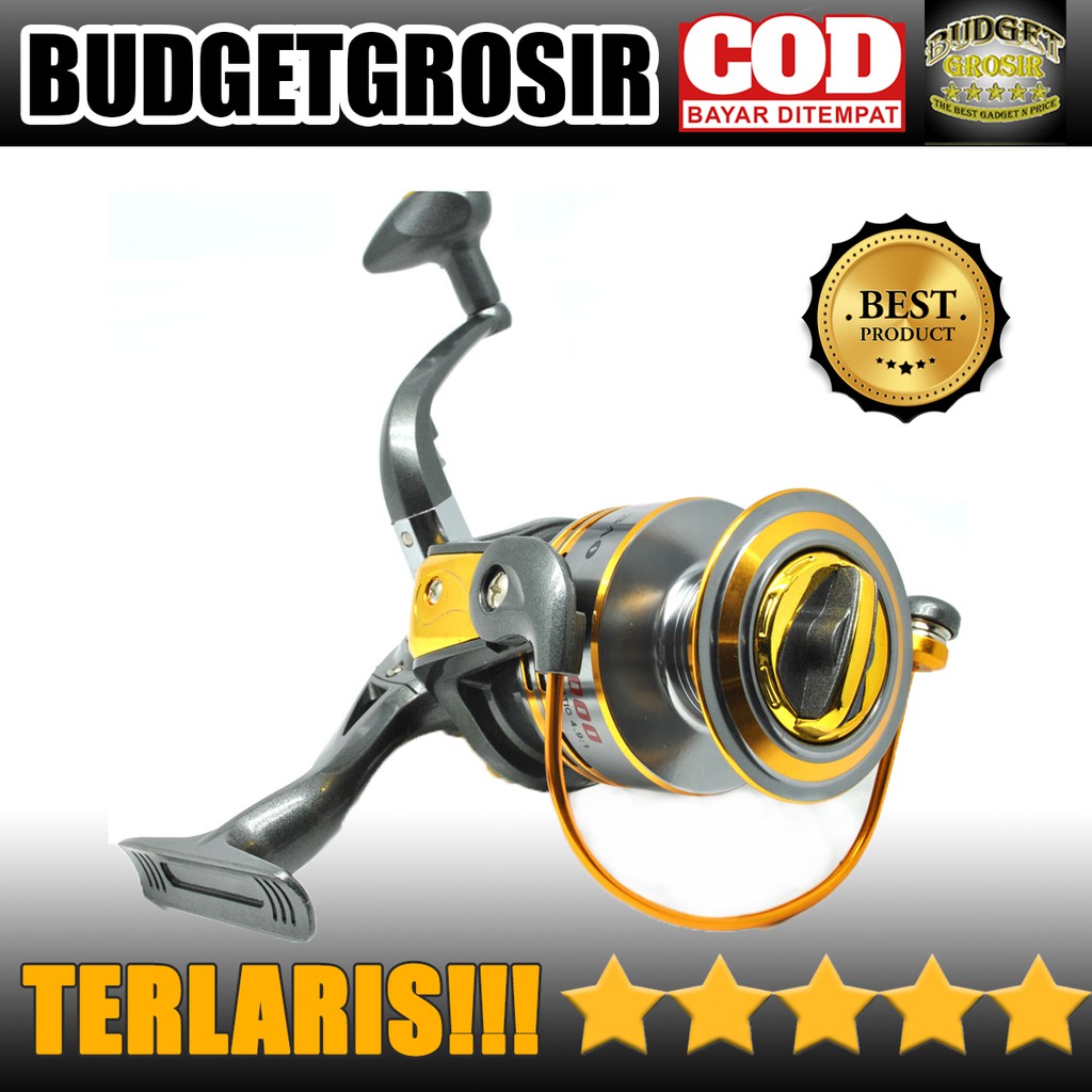 Gulungan Pancing DB6000A Metal Fishing Spin Reel 10 Ball Bearing - Golden--Debao