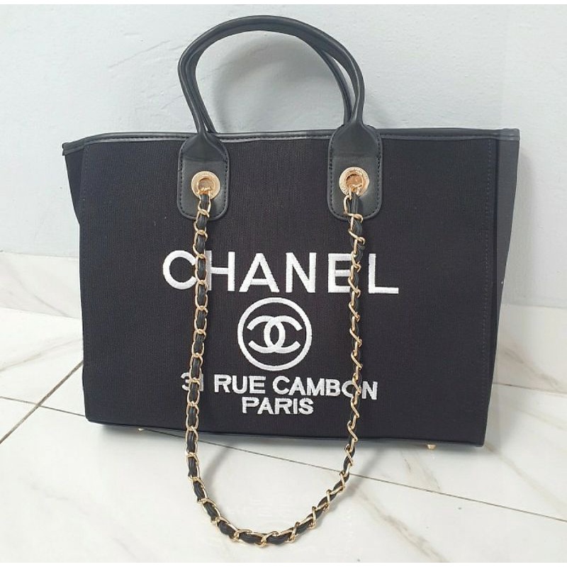 Brand New C*anel Ori Gift Denim Canvas Rue Cambon Tote Bag Original