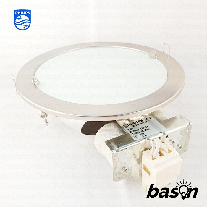 PHILIPS FBG301 recessed nickel 2x14W - Downlight E27 dengan Kaca