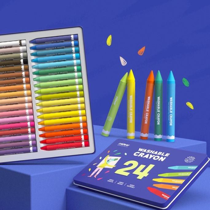 

Mideer Washable Crayon 24 12 Warna Mainan Edukasi Krayon Anak Gambar - 12 Warna