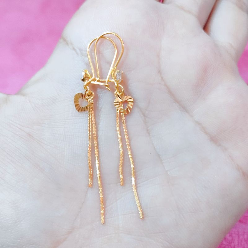 ANTING JURAI PANJANG PERHIASAN PERAK ASLI 925 LAPIS EMAS