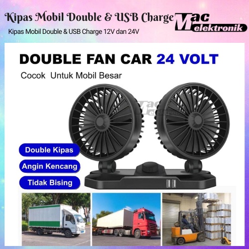 Kipas Angin Mobil Double KIPAS ANGIN MOBIL FLECO SINGLE, DOUBLE, DOUBLE CHARGER DAN MOFEL JEPIT 8in