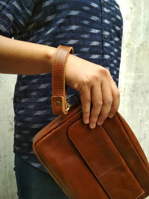 KOING CLUTCH TAS TANGAN PRIA KULIT ASLI FREE UKIR NAMA