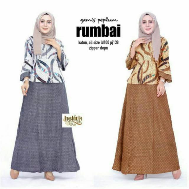 CP GAMIS TRUNTUM 2696 - GAMIS PEPLUM RUMBAI Original batik bisa COUPLE