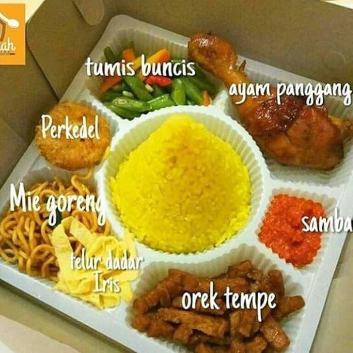KOTAK Mika 7 Sekat (50 Pcs)/Box Tumpeng Mini Sekat/Mika Kotak Nasi Tumpeng