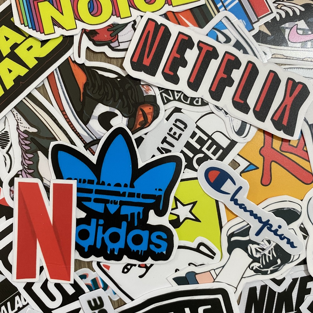 Sticker Pack Tumblr Aesthetic Brand Hits Nasa Converse Nike Adidas Supreme Champion Deus Waterproof Hiasan Notebook Stiker Laptop Botol Tumbler Case Hp DIY Stiker Lucu