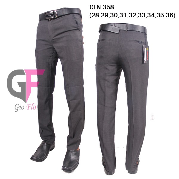 GIOFLO Pakaian Formal Pria Celana Bahan Slim Fit Grey / CLN 358
